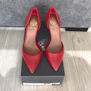 Red Leather Vince Camuto Nappa Heel